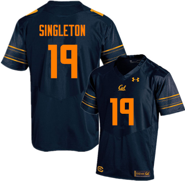 Men #19 Brandon Singleton Cal Bears (California Golden Bears College) Football Jerseys Sale-Navy - Click Image to Close